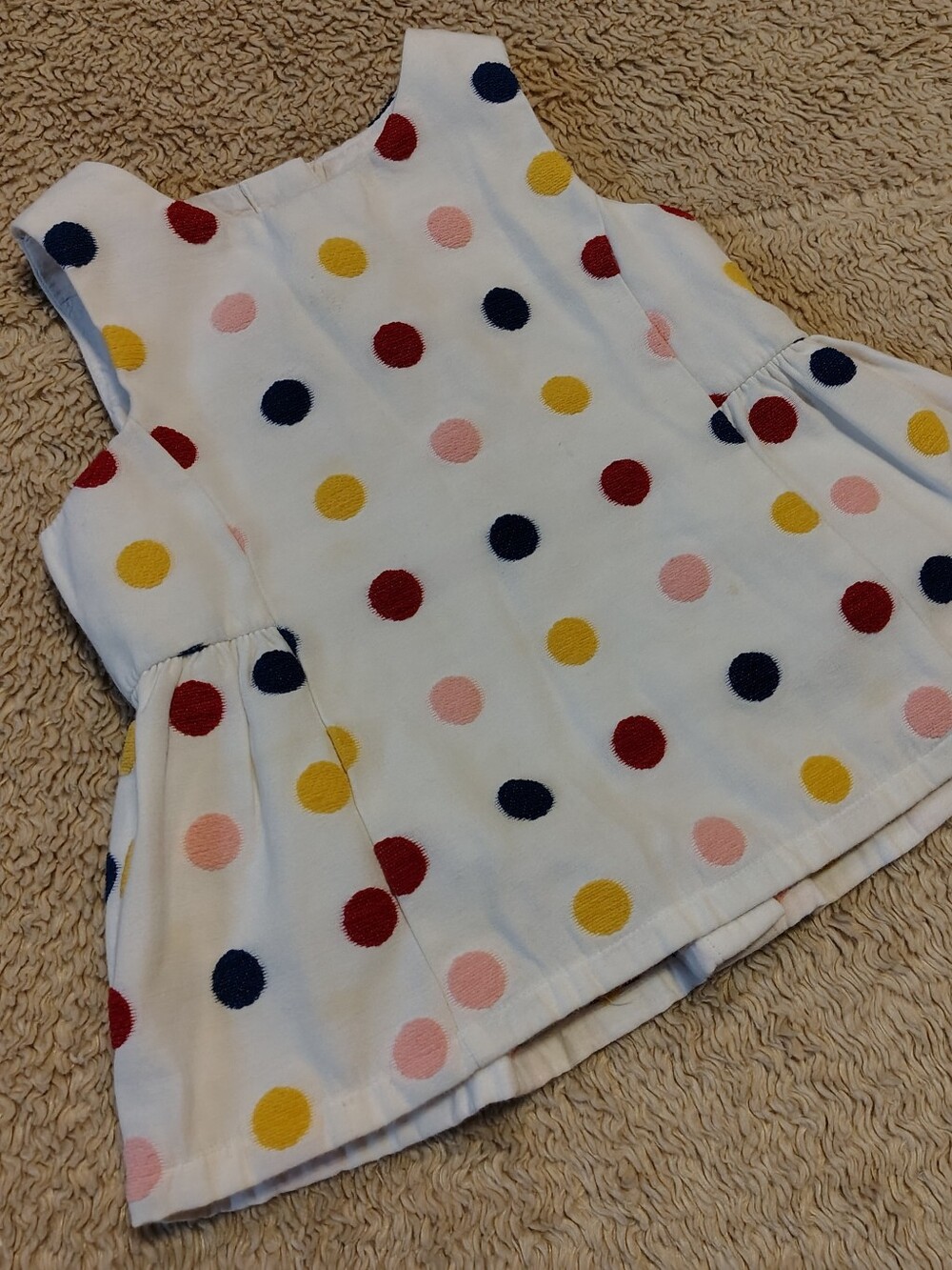 Genuine Kids Osh Kosh Little Girl Multicolor Polka Dot Sleeveless Top Buttons 3T